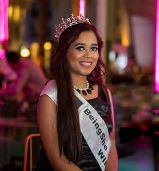 Pooja Sudha wearing the BeingShe Universe crown and sash