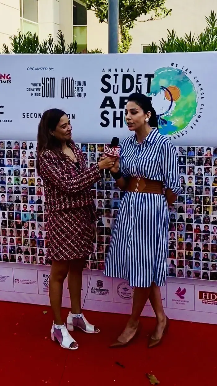 Pooja Sudha reporting for HD News at the Student Art Show