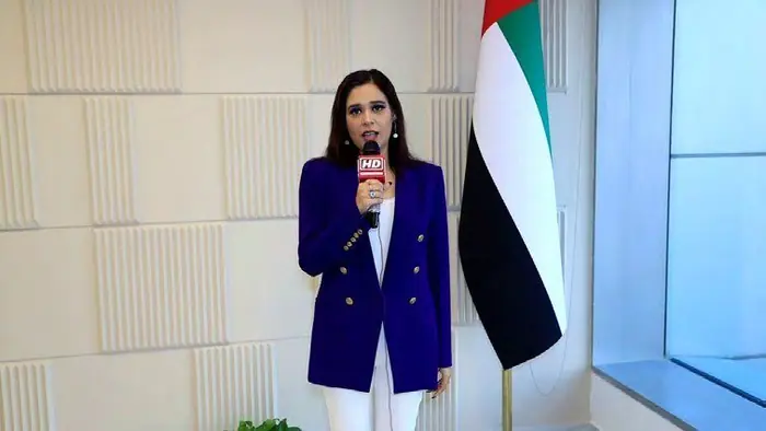 Pooja Sudha at a UAE press event