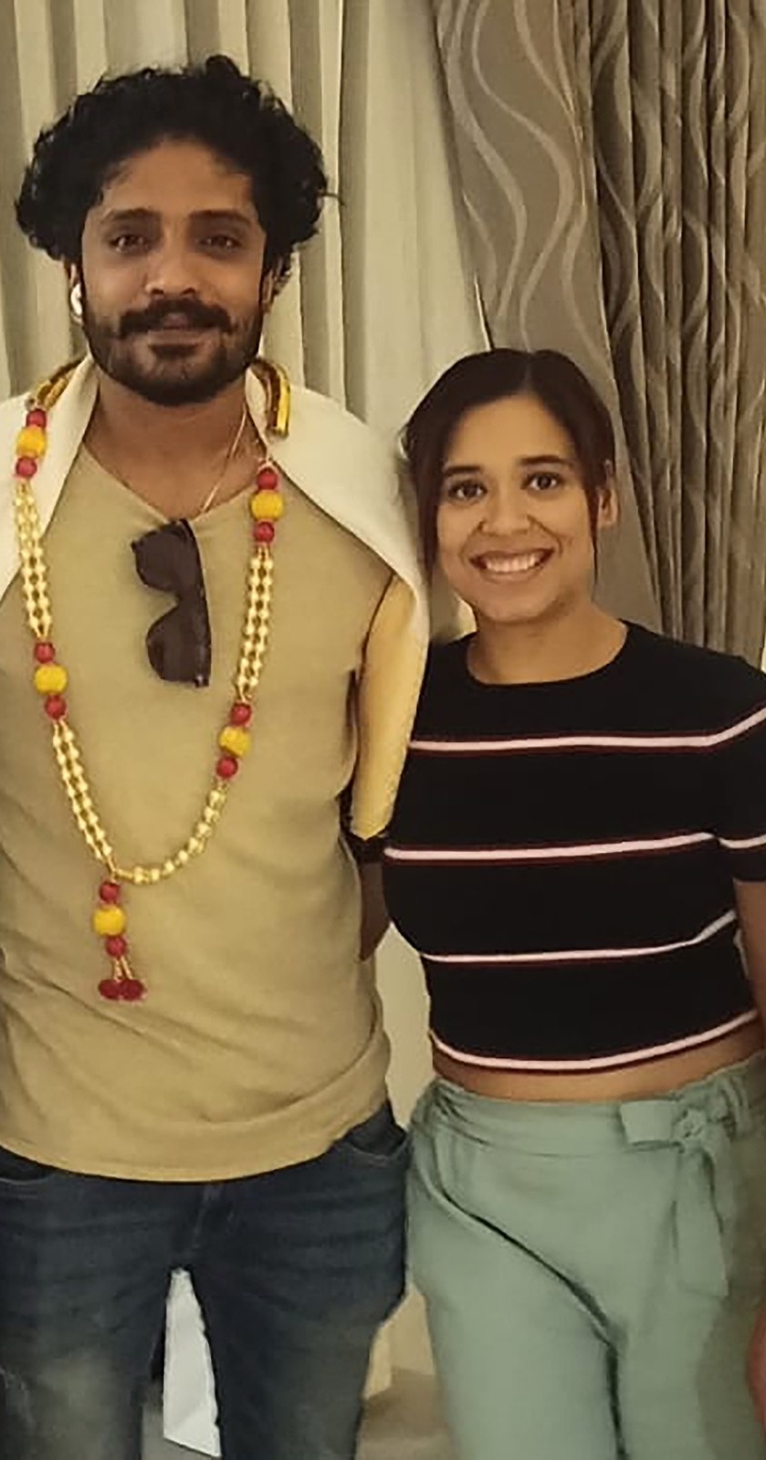 Pooja Sudha with Vasishta N Simha, actor from KGF