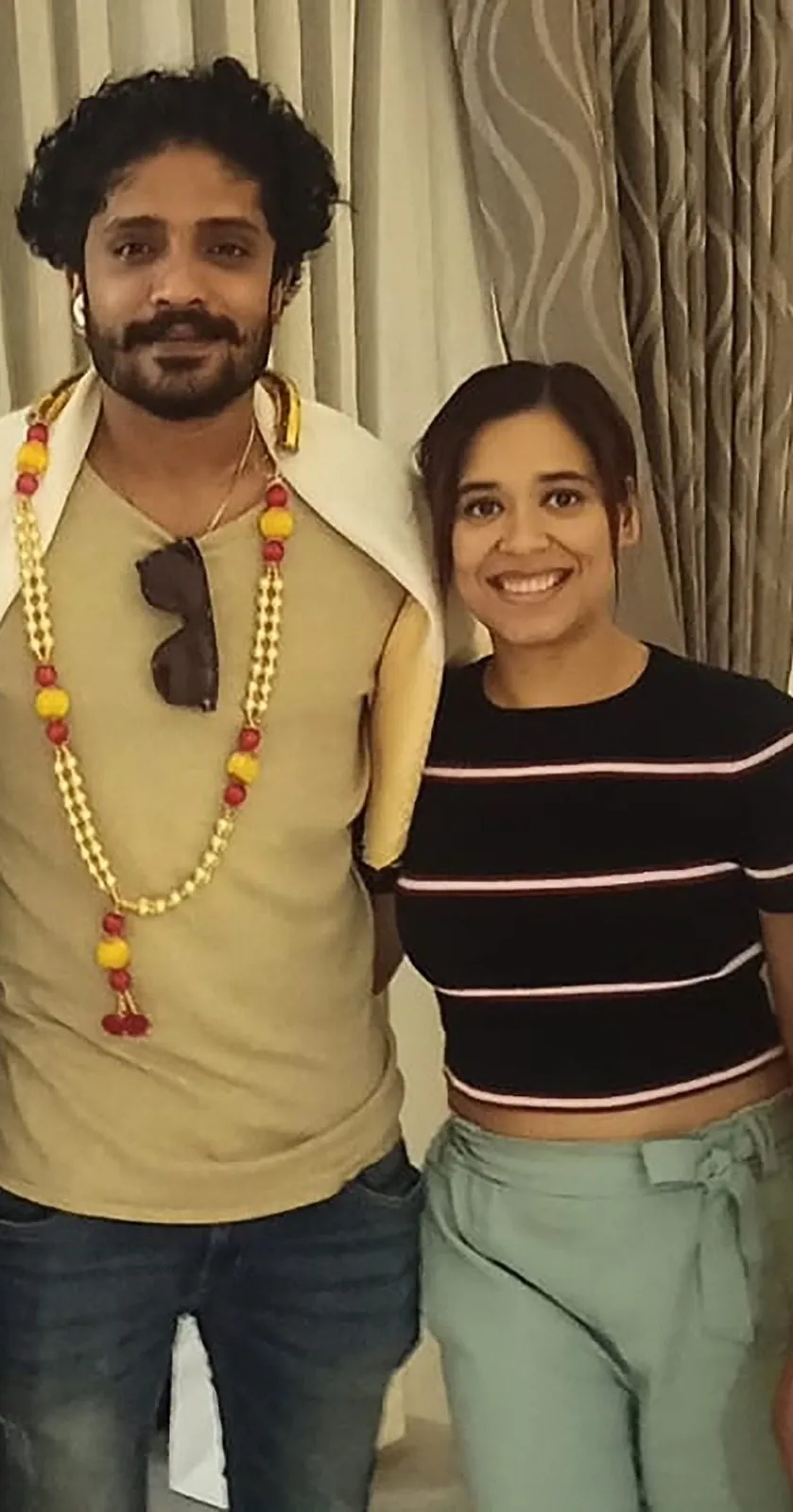 Pooja Sudha with Vasishta N Simha, actor from KGF