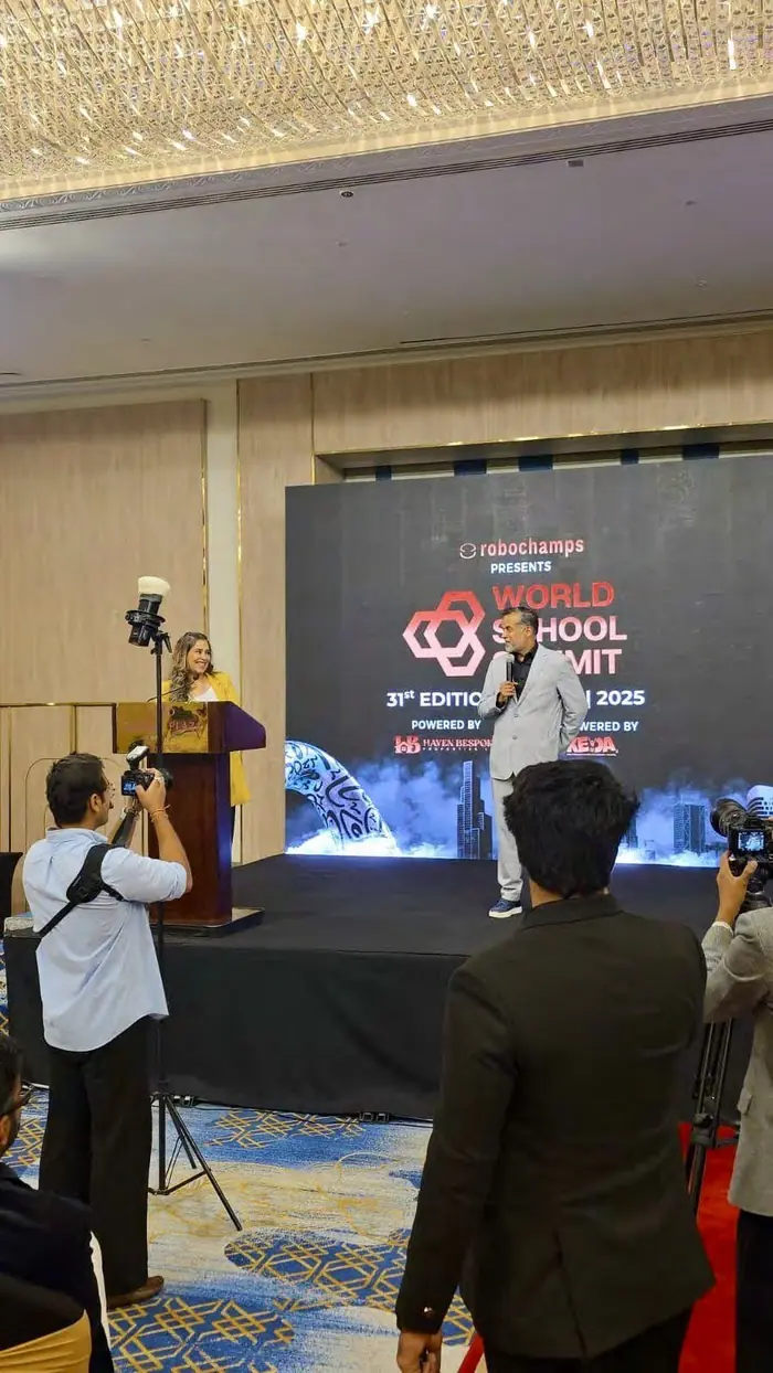 Pooja Sudha hosting the World School Summit 31st edition